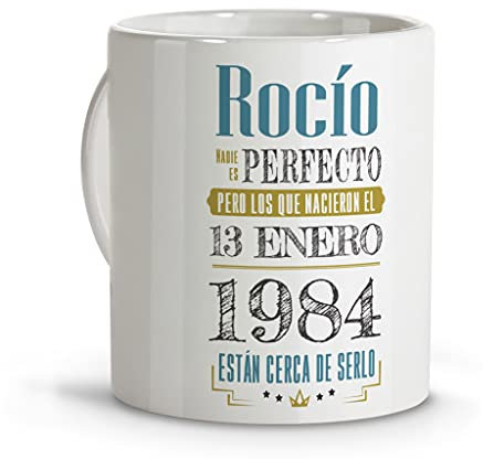 LolaPix Taza desayuno personalizada. Tazas personalizadas. Tazas desayuno originales. Varios diseños. CUMPLEAÑOS PERFECTO. Taza cerámica 330ml