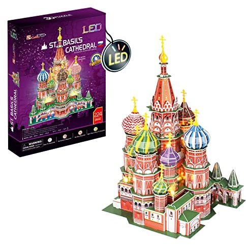 3D Puzzle - Kathedrale San Basilium Led | 3D Puzzle Kinder Und 3D Puzzles Erwachsene | Modellbausatz Erwachsene | Geschenk Für Kinder | 3D Puzzles | 224 Teilen