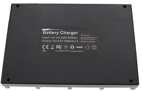 vhbw Ladegerät kompatibel mit Sony DCR-TR7, CVX-V18NSP (Nightshot Camers) Kamera Camcorder-Akku - Ladeschale Vierfach, Ladekontrollanzeige