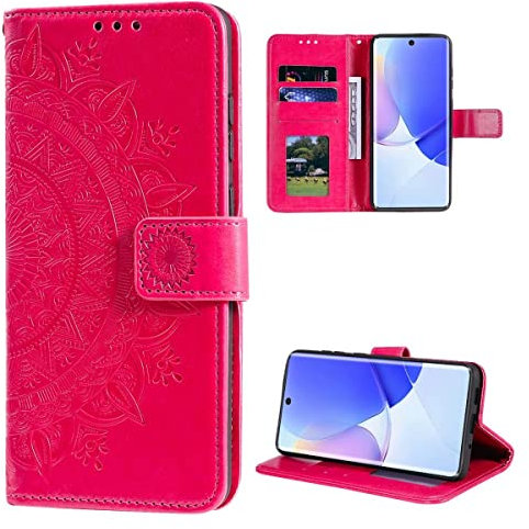 CoverKingz Klapphülle kompatibel mit Huawei Nova 9 / Honor 50 - Schutzhülle mit Kartenfach zum aufklappen - Klapphandyhülle Case klappbar Motiv Mandala Pink