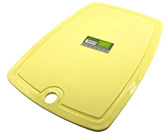 ECO 1 Pc Plastic Chopping Board with Deep Drip Juice Groove | 5MM Thick Non Slip Cutting Boards for Kitchen |Ideal Kitchen Chopping Board for Meat, Fruits & Vegs (Yellow)