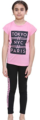 A2Z 4 Kids Girls Top Kids Tokyo, NYC, Paris Trendy T Shirt Tops - Tokyo Set 331 Baby Pink 11-12