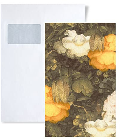 1 ÉCHANTILLON S-369211-GU Profhome Papier peint floral fleurs | ÉCHANTILLON de Papier peint au format A4