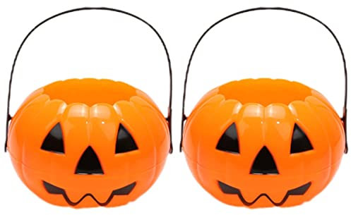 Abaodam 2stücke Halloween Kürbis Eimer Mit Griff Handlicher Süßigkeitenbehälter Für Halloween-Partys Langlebig Und Vielseitig Einsetzbar
