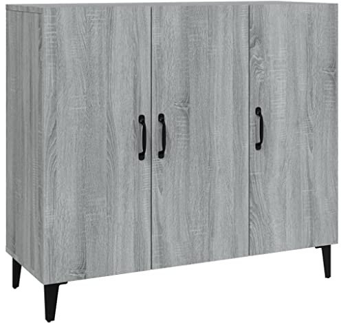 vidaXL Sideboard Kommode Anrichte Schrank Beistellschrank Mehrzweckschrank Standschrank Wohnzimmer Flur Grau Sonoma 90x34x80cm Holzwerkstoff