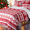 QZY Bettdecke Schnee Rot Quilted Steppbettdecke antiallergisch für Allergiker Witer Bettdecke Double Face + 2 Kopfkissenbezug 80x80cm