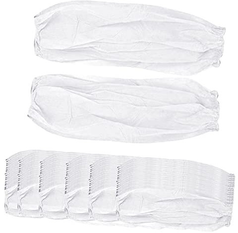 Colcolo 100-teilige Einweg-Armschutzhülle aus Vliesstoff, leicht zum Malen, Reinigen, atmungsaktiv, weich, Schutzzubehör, langlebig, Weiß