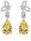 Ohrring Damen Gelb, Ohrring Anhänger Durchbrochener Schmetterling mit Teardrop Zirkon Ohrringe Zirkonia Kupfer 33x11.5mm Geschenk für Sie
