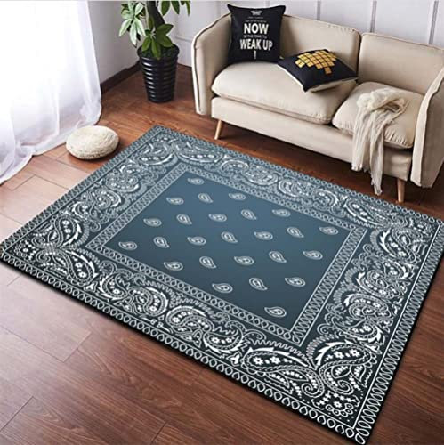 JHUHN Mehrfarbiger Bandana-Muster Teppiche Teppichläufer Waschraum Bodenmatte Teppiche für Schlafzimmer Wohnzimmer 40 × 60 cm