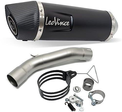 Endschalldämpfer LeoVince SLIP-ON SBK LV ONE EVO Black Edition, Edelstahl schwarz, Carbon Kappe, mit Zulassung für Beta RR 4T 125 LC/Motard