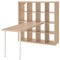 Ikea KALLAX Schreibtisch-Kombination, 147x179x147 cm, weiß/weiß gebeizte Eiche