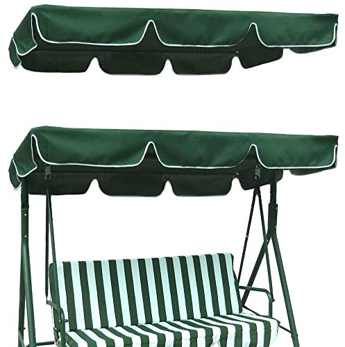 Timoau Porch Swing Canopy, Replacement Waterproof Swing Top Cover, Outdoor 3 Seater Garden Swing Seat Canopy Cover, Sun Shade Patio Canopy Awning 65×44