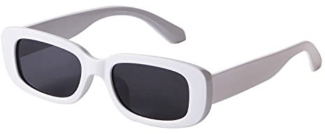 ADEWU Gafas de sol retro Gafas rectangulares Moda Gafas pequeñas para mujeres Hombres