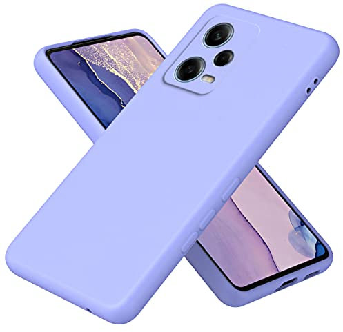 UPLAI Funda para Xiaomi Redmi Note 12 Pro 5G, Ultra Delgado Suave Silicona Líquida Antigolpes Carcasa con Premium Forro Fibra, Toque Estuche Caso.Púrpura