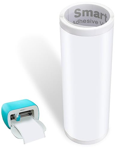 Zinueen Vinilo blanco Smart Permanente para Cricut Joy, 14 x 200 cm, rollo de vinilo autoadhesivo, vinilo de transferencia de calor para manualidades, camisetas, tazas, coches, pancartas, decoración