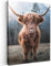 MuchoWow© Wandbilder 50x70 cm Wohnzimmer Wanddeko Schlafzimmer Zimmerdeko Fotowand Zimmer Deko Wand Dekoration Wall Art Kuh Leinwand - Schottisches Hochlandrind - Highland Cow Bild - Tiere