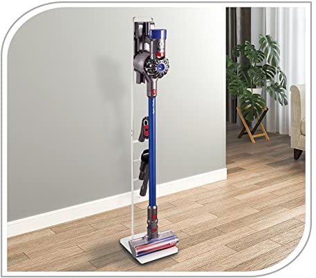 PureMounts Support de Sol pour aspirateur Dyson V6 Pro, V7, V8, Cyclone Absolute, V10 Total Clean, Torque Drive et V11 Animal, V12 Slim Absolute, V15 Detect Absolute - Blanc
