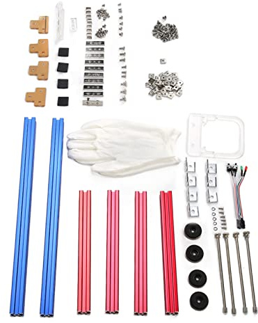 Bewinner DIY MATX Computer-Motherboard-Gehäuse-Rack, Aluminium-Computer-Open-Air-Gehäusehalterung, Kreative Persönlichkeit M ATX-offenes Gehäuse, Gute Wärmeableitung (Blau Rot)