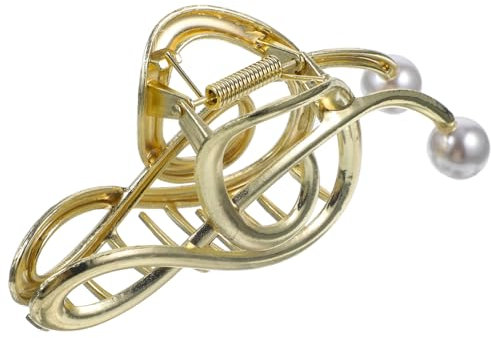 DRESSOOS Metall Haarspange Groß Mit Perlen Musiknoten Krallenclip Für Frauen Haarschmuck Für Dickes Haar Komfortabel Elegant Geeignet Für Musikfestivals
