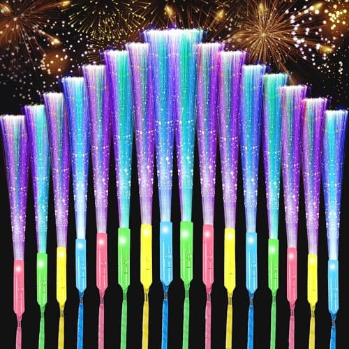 MULEVIP Bacchette Luminose 16 Pezzi Bastoncini Luminosi Fluorescenti, Gadget Fluo Party, Glow Stick, Fluo Party Gadget,3 Fustelle dai Colori Scintillanti per Bambini,Feste,Concerti,Matrimoni