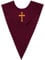 GraduatePro Unisex Glänzend V-Form Stola mit Kreuzstickerei Chöre Klerus Kirche Chorschal Kastanienbraun