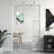 Gecheer Puerta corrediza, kit de montaje, de vidrio ESG y aluminio, blanco y transparente, con 2 barras horizontales, 90 x 205 cm, juego de puertas correderas, puerta corredera de vidrio y aluminio