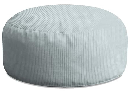 DreamRoots Pouf Hocker Roller 70x70x40cm - Pouf Cord - Sitzkissen Rund - Hocker Wohnzimmer - Fußhocker Für Sessel - Hocker Sofa - Sitz Poof - Fußablage Hocker - Sessel Hocker - Hocker Rund