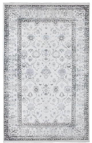 TESSO LIVING Moderner Vintage Boho Teppich - Sand 195 x 280 cm - Maschinenwaschbar und rutschfest Kurzflor Teppich - bringt Wärme in Wohnzimmer und Schlafzimmer