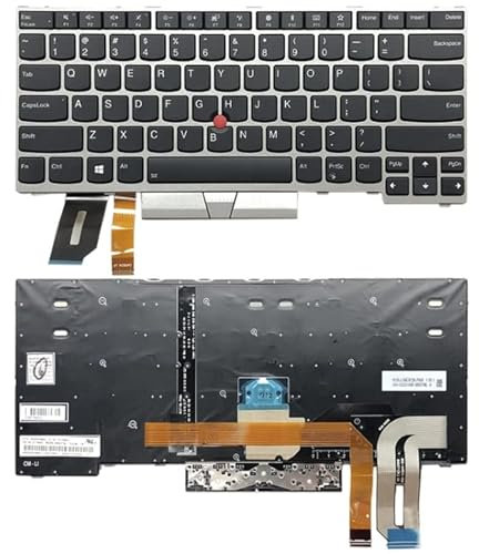 Teclado de repuesto para portátil Lenovo ThinkPad E480 L480 L380 Yoga T480 (plateado)