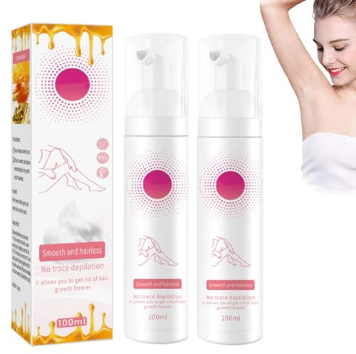 Softee Bienenwachs-haarentfernungsmousse, Honig-Mousse Haarentfernungsspray, Wirksame Schmerzlose Haarentfernungscreme, Natürliches Permanentes Haarentfernungsspray FüR Arme, Beine, RüCken (2PCS)
