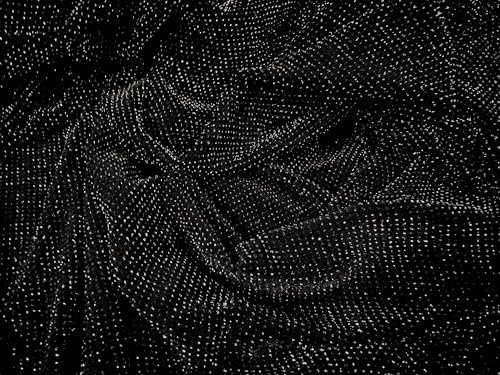 Metallic Lurex Slinky Stretch-Spandex-Jersey-Stoff, Meterware, Schwarz und Silber