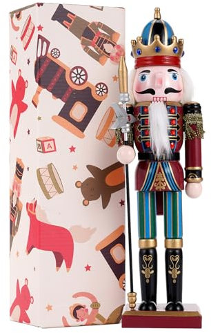 Tpudn Christmas Decorations Nutcracker Soldier Ornaments, 12 Inch Traditional Painted Wooden Nutcracker Doll, Nutcracker Figures Holiday Party Tabletop Christmas Decorations Indoor xmas Gift(Pikeman)