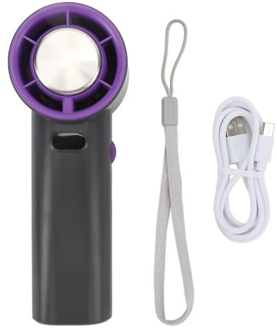 Mumusuki Portable Handheld Fan, 3600mAh Battery Operated USB Rechargeable Digital Display Personal Hand Desk Fan Cooling Fan for Office Outdoor Travel Gift (grey)