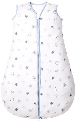 Lictin Baby Schlafsack 2.5 TOG Baumwolle Winterschlafsack Baby Warm Schlafsack Baby Weich Baby Schlafsack Neugeboren Schlafsack Winter Baby Sterne und der Mond 81CM Geeignet für 12-18 Monate