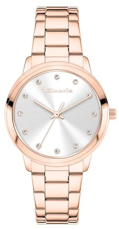Tamaris Damen Analog Quarz Uhr mit Edelstahl Armband TT-0155-MQ