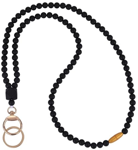 LEGENTLISUR Lanyard mit ID Kartenhalter Lanyards für Frauen Abnehmbarem Lanyard mit ID Kartenhalter Niedliches Lehrer Schlüsselband Geschenke für Damen Lehrer(Schwarz)