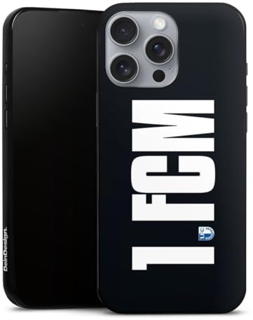 Slim Case extra dünn kompatibel mit Apple iPhone 16 Pro Max Silikon Handyhülle schwarz Hülle 1. FCM Offizielles Lizenzprodukt 1. FC Magdeburg
