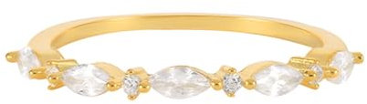 KnSam Eheringe 14 Karat 585 Gold, Marquiseschliff Moissanit Pärchen Ringe 14K Gold, Ewigkeitsring Memoirering Trauringe Freundschaftsringe Echt Gold, Gr.56 (17.8)