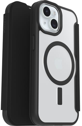 OtterBox React Folio Case for iPhone 17e/16e/15/14/13, Clear/Black | Shockproof, Drop-Proof, Protective Folio with Card Holder, Tested to Military Standard