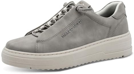 Marco Tozzi Damen Sneaker flach mit Wechselfußbett Freizeit, Grau (Ash), 42 EU