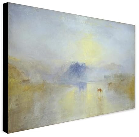Norham Castle, Sunrise by J.M.W. Turner Wall Art - Wrapped Framed Canvas Wall Art (A0 [46 x 32 inch / 117 x 81 cm])