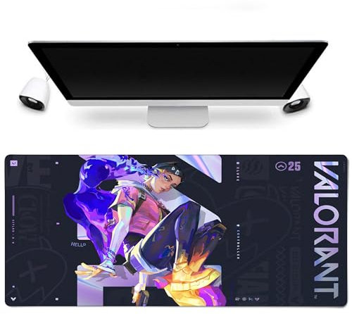Sublymes VALORANT Mouse Mat - Clove XXL 900 x 400 mm, Smooth and Waterproof Gaming Surface, Non-slip Base, Durable Stitched Edges, Ideal for Gamers, Creators and Office Setups