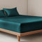 LINENWALAS Spannbettlaken aus 100% Tencel Lyocell 180 x 200 cm, Weiches, Kühlendes Seiden Bettlaken mit bis zu 40 cm Tiefen Taschen, Anti Allergische Eukalyptus Bettwäsche (180x200 cm, Blaugrün)
