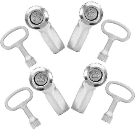 HOMOCONO 4pcs Trash Can Lock Outdoor Waste Bin Lid Lock Replacement Parts Plumbers Key for Garbage Cans Triangle Panel
