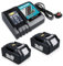 DASNITE 2Packs BL1860B 5.5Ah 18V Battery Li-ion Replacement for Makita 18V Battery + DC18RC 14.4V-18V 3.0Ah Charger Compatible with Makita BL1860B BL1850 BL1860 BL1820 with LED Indicator