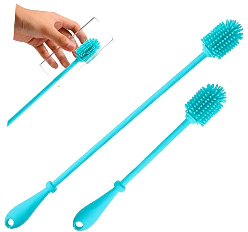 PACKOVE 2pcs Silicone Bottle Cleaning Brush Long Handle for Deep Cleaning Water Bottles Cups and