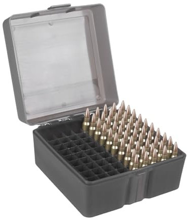 FUNANASUN Patronenbox, Munitionsbox für 5,56-mm-Geschosse， Munitionskiste aus Robustem Kunstoff, Große Kapazität Munitionstaschen Kann 100 Schuss Munition Aufnehmen