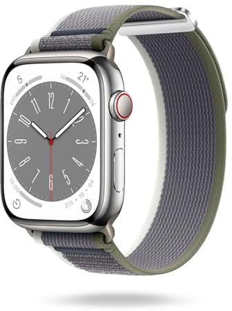 ONEFLOW Nomad Strap Kompatibel mit Apple Watch 10 (46mm) Armband Outdoor aus Nylon Stoff, Sportarmband mit Klettverschluss, Textil iWatch Armbänder Damen Herren Sport, Trailblazer Slate