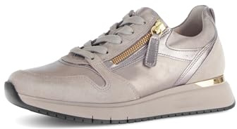 Gabor Damen Low-Top Sneaker, Frauen Sneaker,Sport-Dynamic,glatt-Leder,antikrosa,silbrt,Casual,Fashion,metallic,Mutaro/Silk Kombi,38 EU / 5 UK
