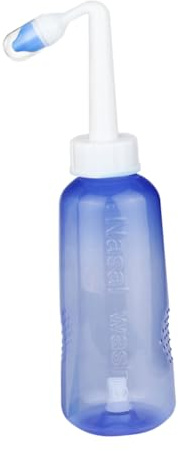 TOGEVAL Bottiglia per Lavaggi Nasali Kit Portatile in Plastico Blu 500ml Facile da Usare per Pulizia Nasale Adulti e Ragazzo Ragazza per Irrigazione Nasale Domestica